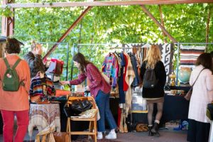 a person shopping at a stall at the Artisan Vintage Market